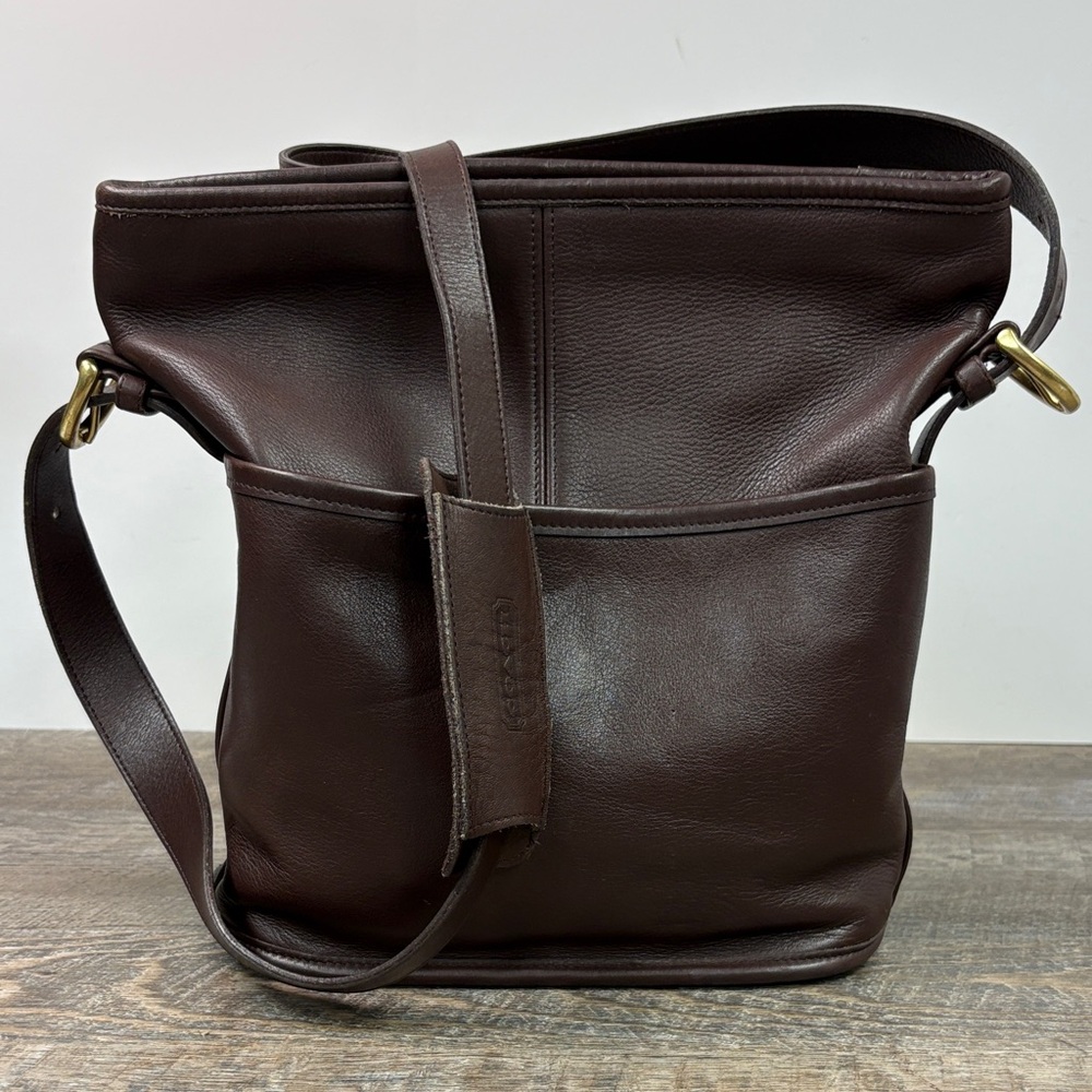 ✨ Vintage Coach Brown Leather Bucket Shoulder Bag | USA Made | Style 4158